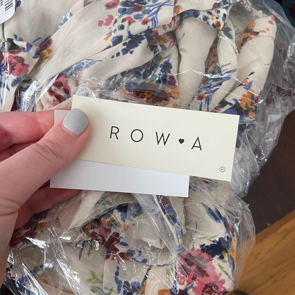 NWT ROW A FLORAL RUFFLE WAIST TIE MINI DRESS - Picture 2 of 3